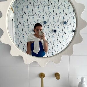 With jean royal blue bodysuit, flattering neck line with spaghetti strap small